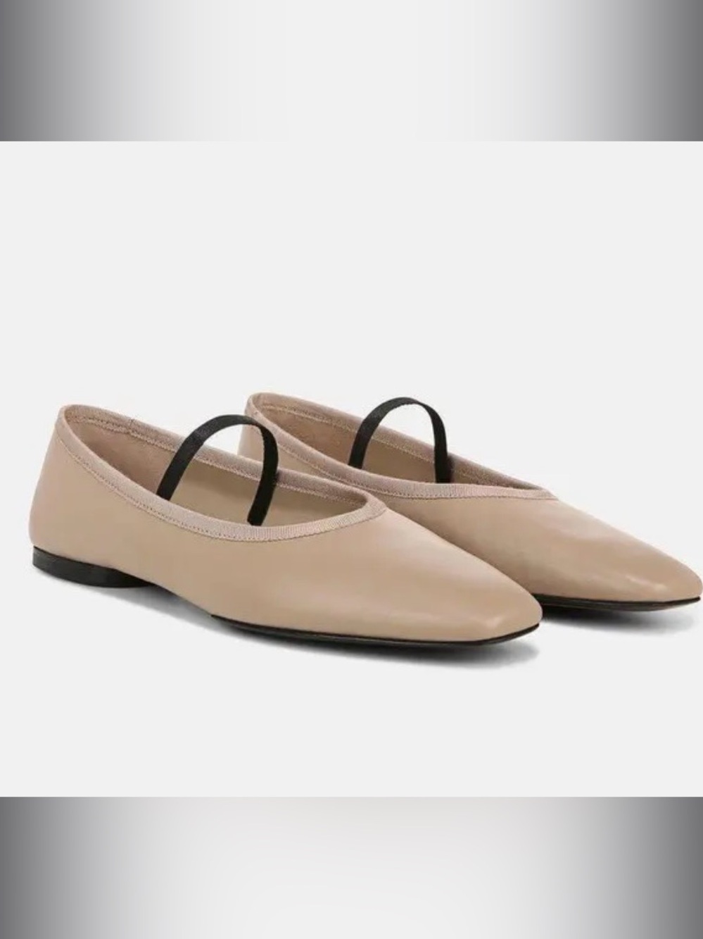 VINCE Vivian Leather Mary Jane Flat Size 8 Tan